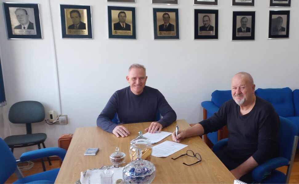 Prefeito Gelson e Presidente do Hospital São José, Dejalmo Steffler