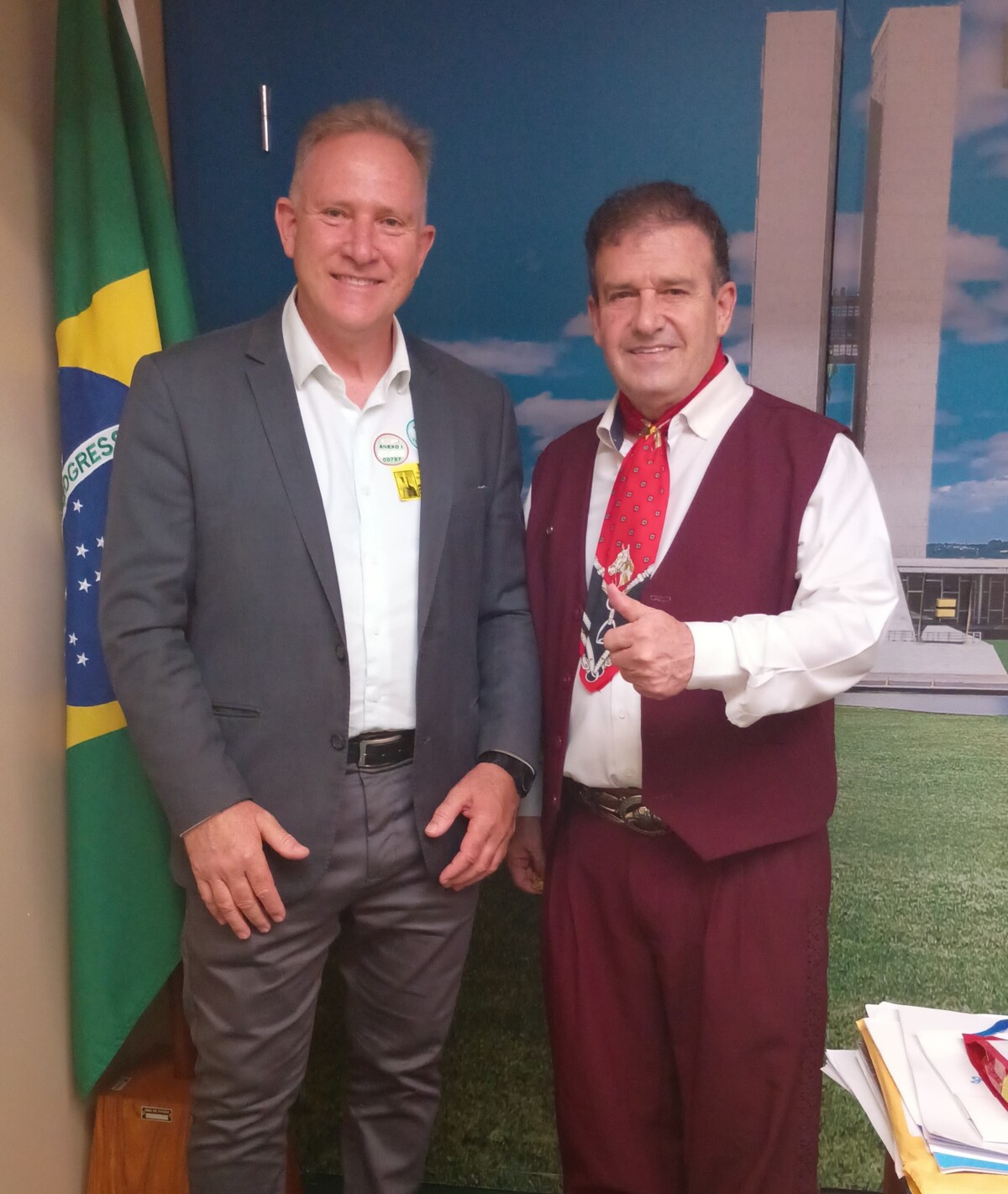 Prefeito Gelson com o Deputado Federal Pompeo de Mattos (PDT).