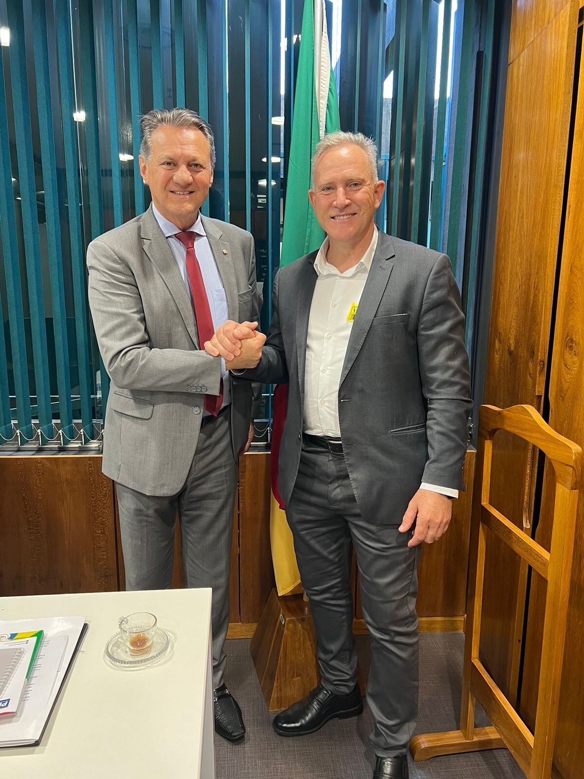 Prefeito Gelson com o Deputado Federal Giovani Cherini (PL).