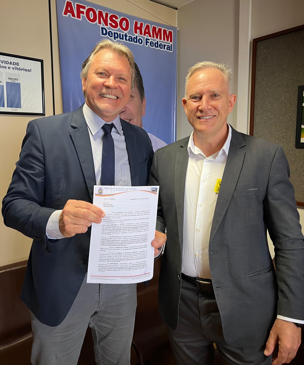 Prefeito Gelson com o Deputado Federal Afonso Hamm (Progressistas).